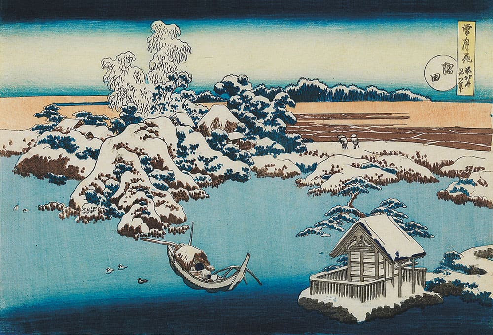 葛飾北斎「雪月花 隅田」すみだ北斎美術館蔵（前期）
