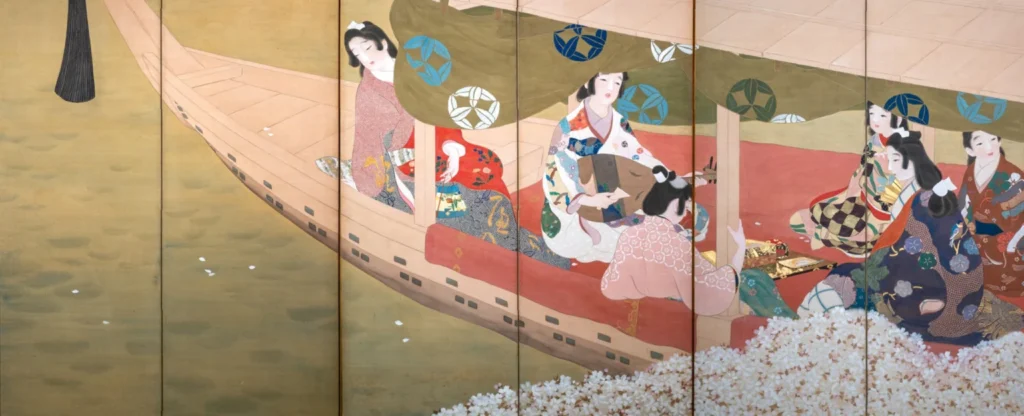 池田蕉園《桜舟》 1912年（明治45）年頃 後期展示