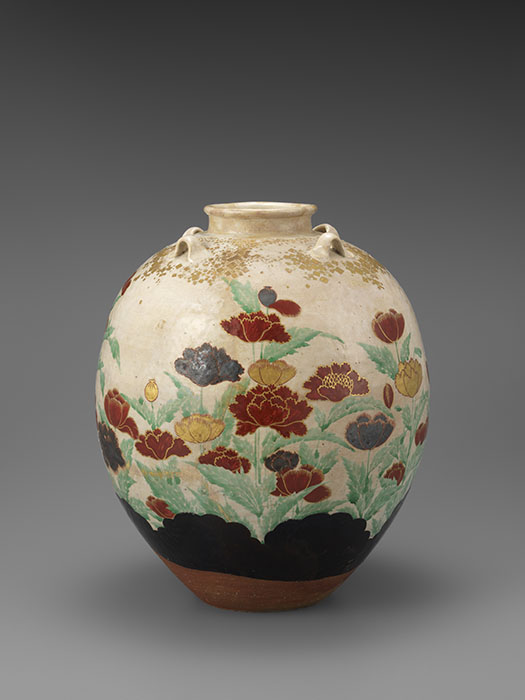 色絵芥子文茶壺　野々村仁清　江戸時代前期　重要文化財