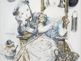 「台所にて」 47×36cm リトグラフ ED.220 1952年