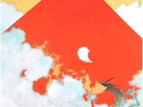 「赤不二に龍声」（日本画、S12号）