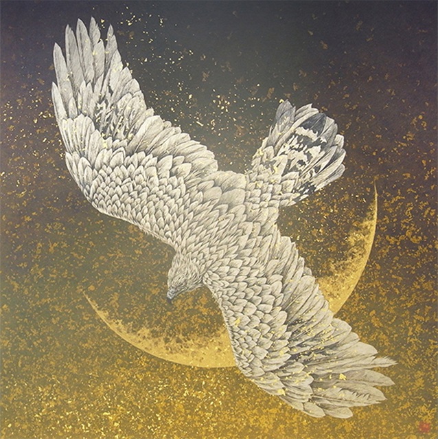 「霄漢の覇者」 岩絵具、S20