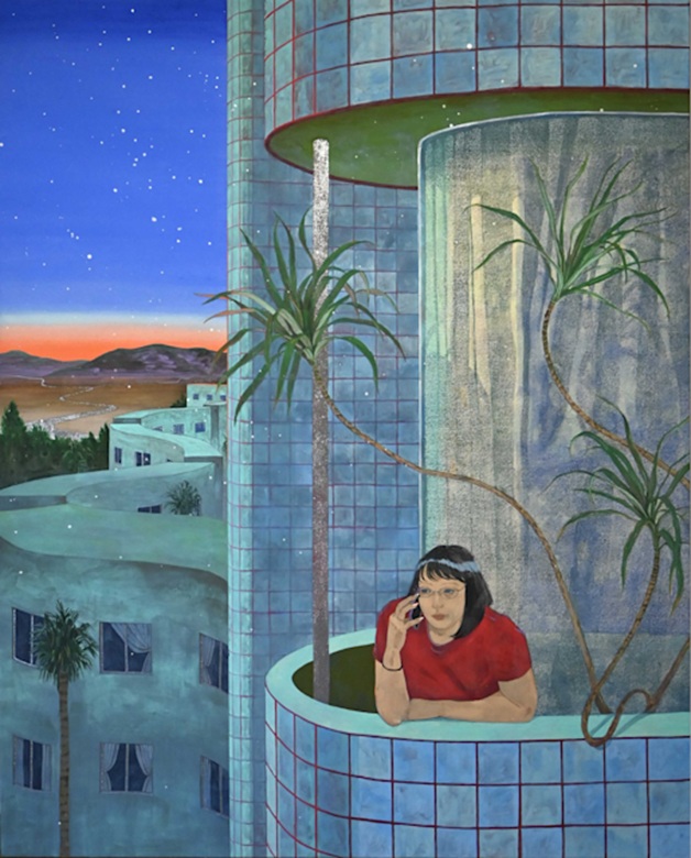 《月の方がまだ近い》、1620×1303mm、和紙、岩絵具、水干絵具、2025