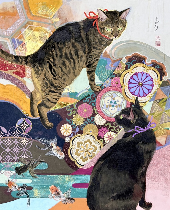 「花手水」F15号