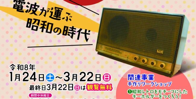 冬季企画展「ちょっと昔のくらしと風景 電波が運ぶ昭和の時代」城陽市歴史民俗資料館