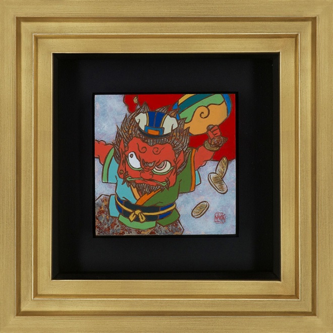 「七福神図 大黒天。」

縦:12.0㎝　横:12.0㎝

ボード・アクリル彩色