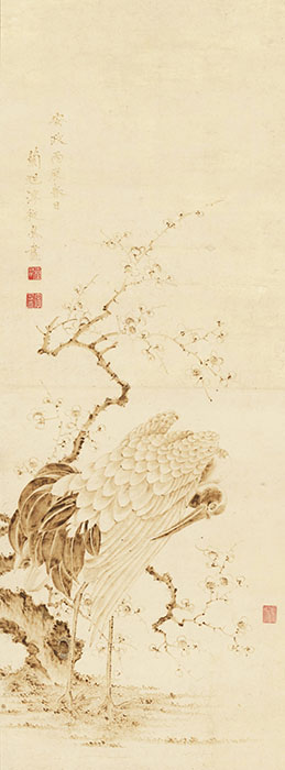 蘭旭「梅鶴図」彌記繪菴