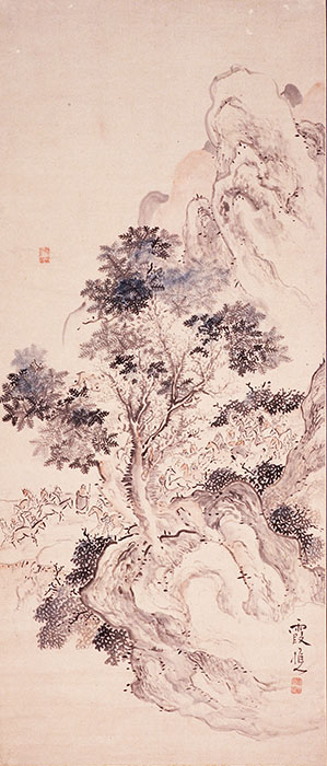 池大雅《渓上馬市図》江戸時代 (18世紀)