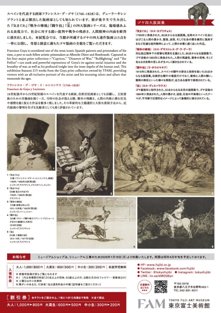 東京富士美術館コレクション「フランシスコデゴヤ四大連作版画展」東京富士美術館