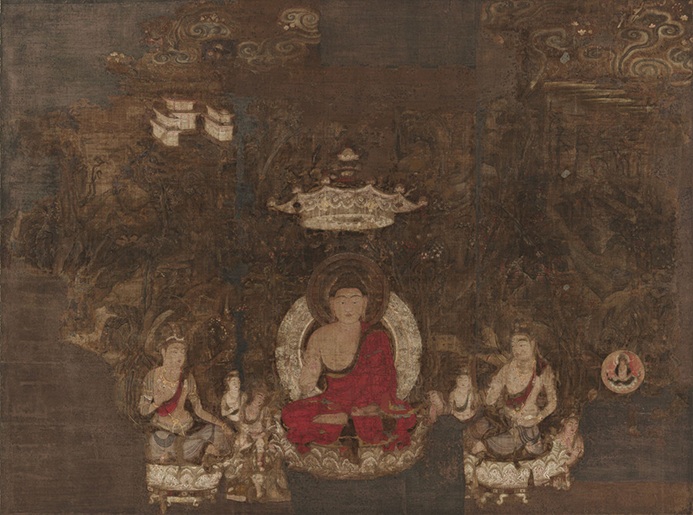 釈迦霊鷲山説法図(法華堂根本曼陀羅)奈良時代(8世紀)