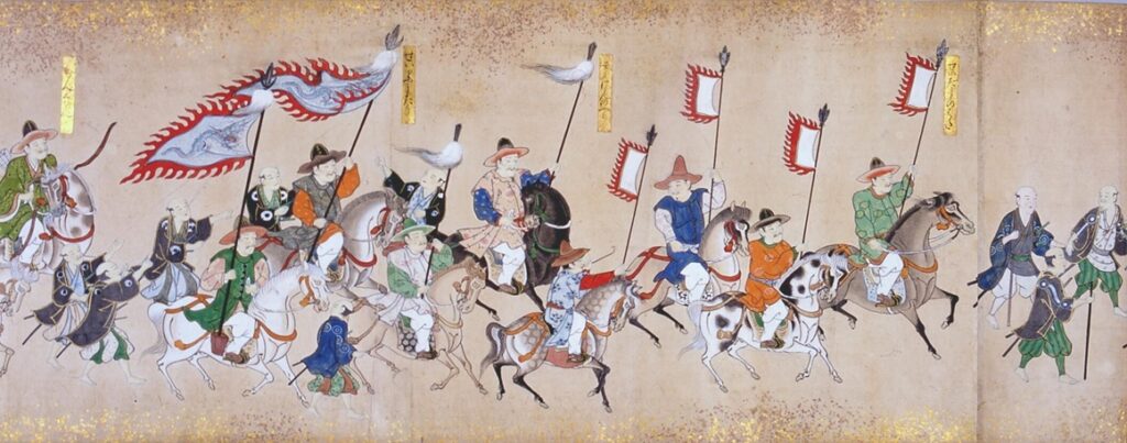 脚色された通信使絵図〔朝鮮通信使行列絵巻、江戸時代〕