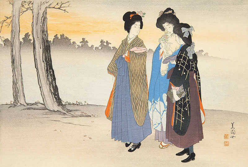 榊原焦園「やへかすみ かえりみち」明治39年 (1906) (小池光雄氏蔵)