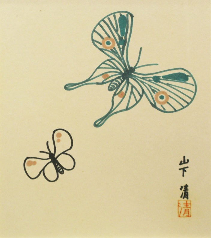蝶々
色ペン画 色紙
