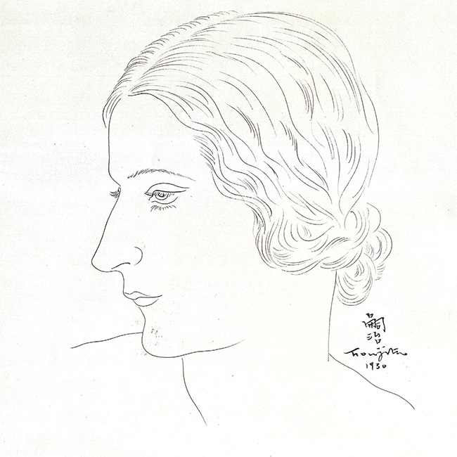 『若い女の肖像』
藤田嗣治
1930年・インクデッサン
東京美術俱楽部鑑定有