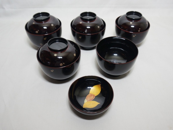 吸物椀 椿5客  径11×高10.5cm