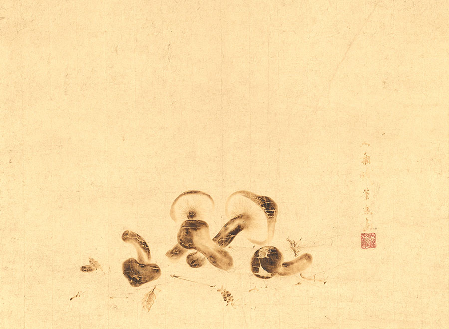 稲垣如蘭「松茸図」個人蔵