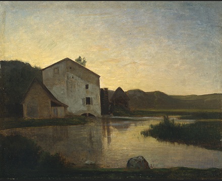 アントニオ・フォンタネージ《水車小屋》1858－59年<br>トリノ市立近現代美術館蔵　画像提供：トリノ博物館財団