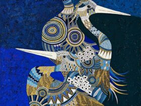 「眺める先に」 アクリル絵具、M20