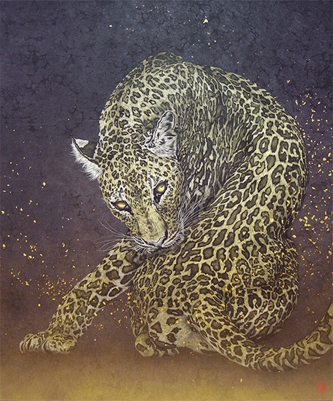 「班豹」

岩絵具、F20