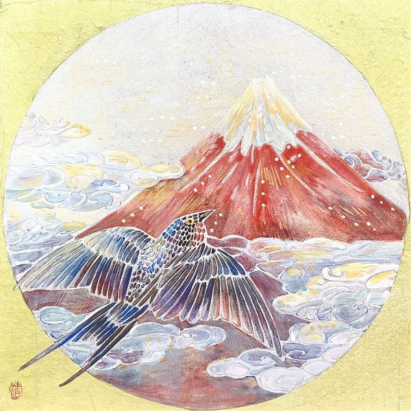 内藤清加
「恵風に乗って」
パネルに麻紙、銀箔、カラー箔、岩絵具、パールアフレア
SSM