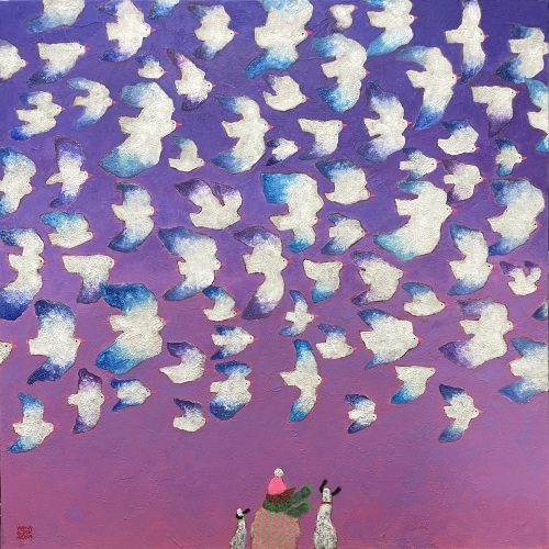 「風をまとって」
15号S
キャンバス、アクリル絵具