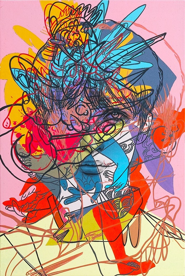 「boundary 遠く世界に登記されて ミクストメディア」40.9x27.3