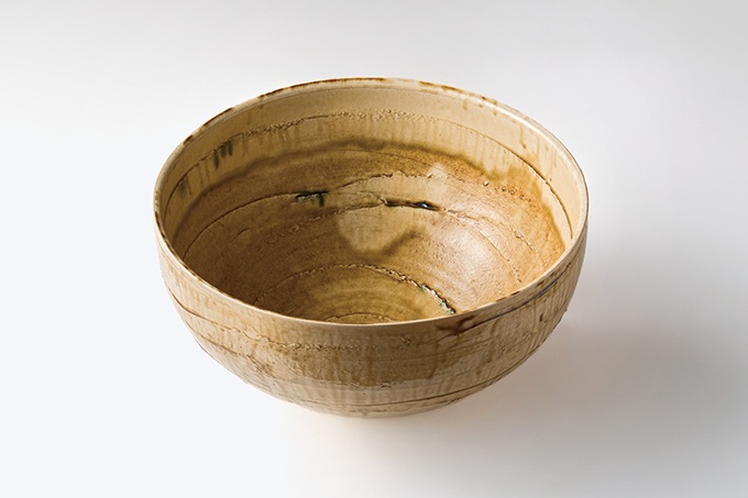 黄瀬戸条紋大鉢「共鳴」径46.5cm×高さ24cm