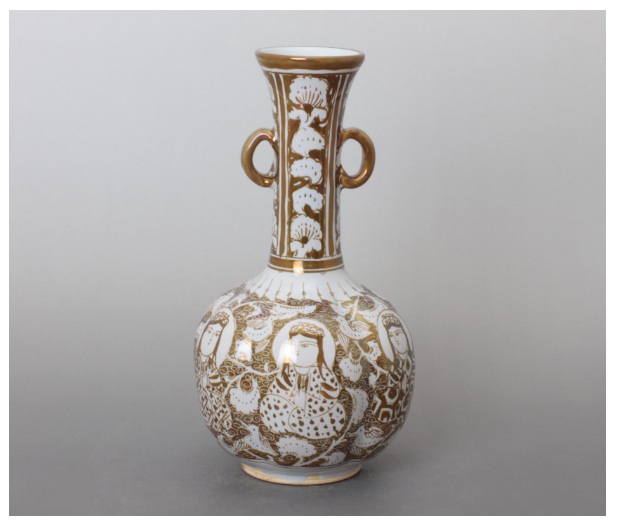 加藤卓男　「ラスター彩胡姫文花入」 サイズ　：高さ22.6×幅12.2㎝