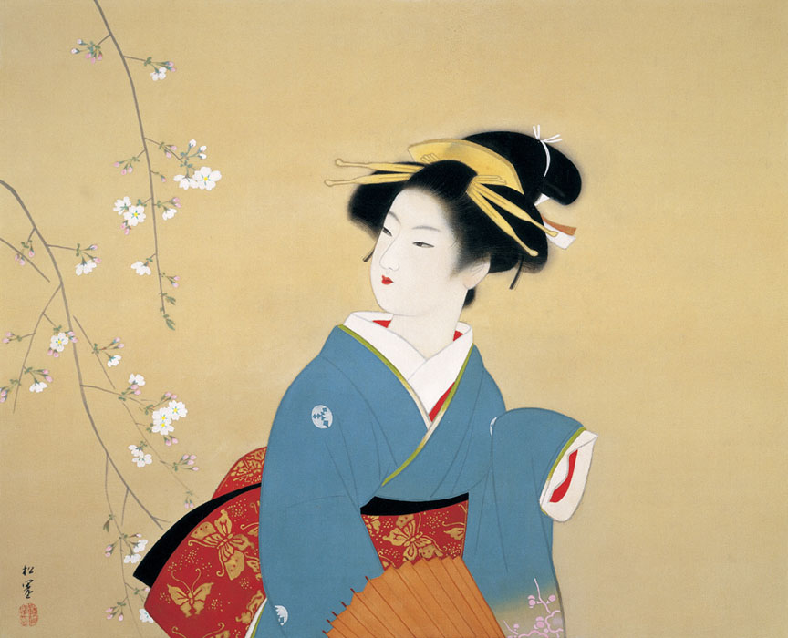 上村松園 《櫻がり図》 1940-44年頃 株式会社ヤマタネ蔵