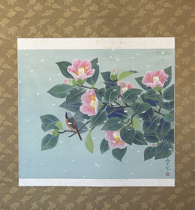 紅山 幸水「雪椿」尺八巾横