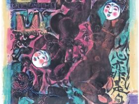 『華厳心経の柵』 棟方 志功 板画 57.6×52.3 棟方志功鑑定登録委員会鑑定書 共シール