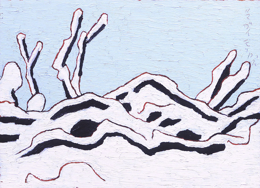 《雪》1959 年、板・油彩、熊谷守一つけち記念館蔵