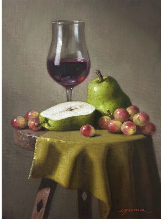 洋梨と葡萄

 

油彩

H33.3×W24.2cm［F4］