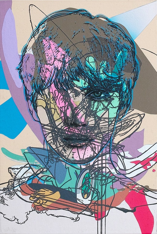 「boundary 七番目の指 ミクストメディア」40.9x27.3