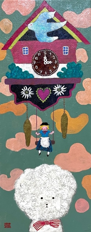 「おやつの時間」
W3号F
キャンバス、アクリル絵具