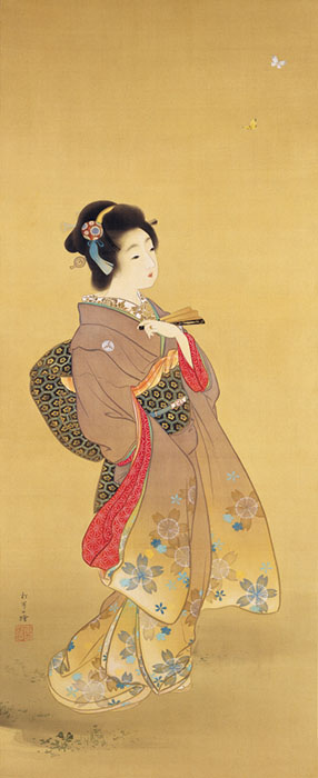 上村松園 《春の野図》 1910年頃 株式会社ヤマタネ蔵