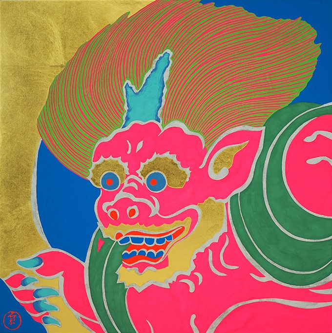 「Pink Wind God」53.0×53.0cm