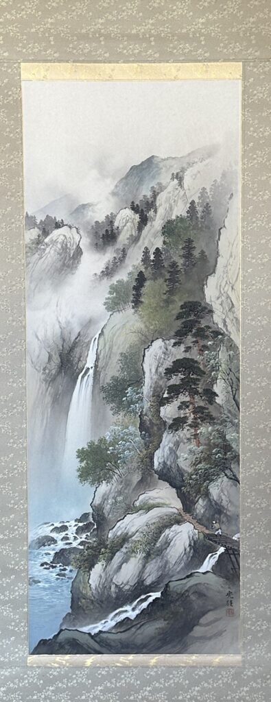 小島 光径「彩色山水」尺五巾立