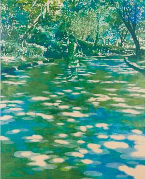 柳澤裕貴《ゆらめきの中で-ひとりだち-》2013年 アクリル・ミクストメディア・パネル 高崎市美術館蔵