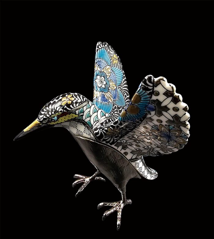 線描色絵金彩

「カワセミ」　

幅14×高さ12cm