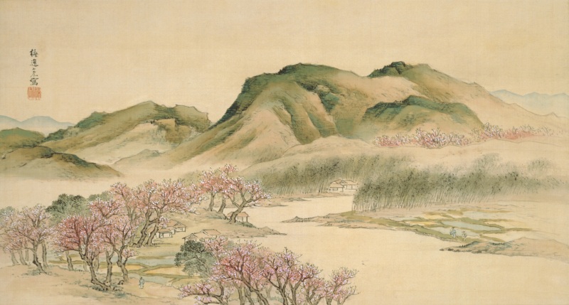 山本梅逸 《桃花源図》 山種美術館
