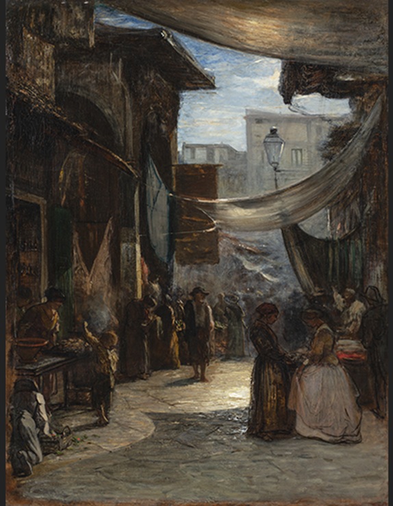 アントニオ・フォンタネージ《フィレンツェの旧市場》1867年頃<br>トリノ市立近現代美術館蔵　画像提供：トリノ博物館財団