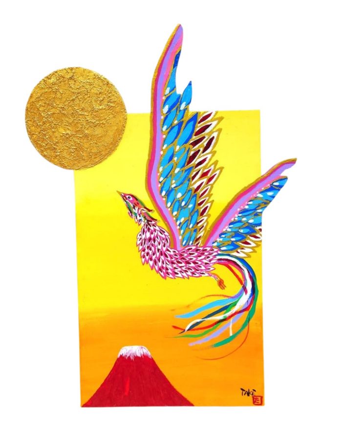 赤富士と鳳凰 TAKE'S TOBIDASU ART