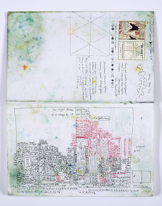 作家のスケッチブック（シェフィールド公園の二連画、色彩メモ）2002
Estate of the artist, Courtesy of Frestonian Gallery and the Adrian Berg Estate