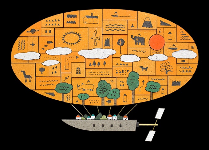 「飛行船」21×30cm