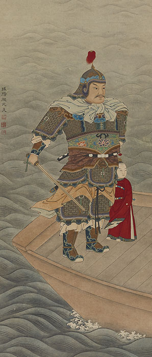 船上武人図　座間味庸昌（殷元良）筆　琉球・第二尚氏時代　大和文華館蔵