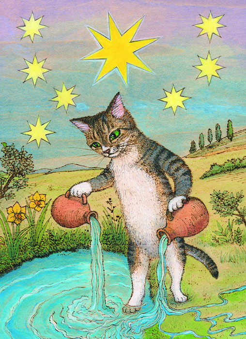 猫野ぺすか「星ー「猫タロット占い」よりー」作家蔵