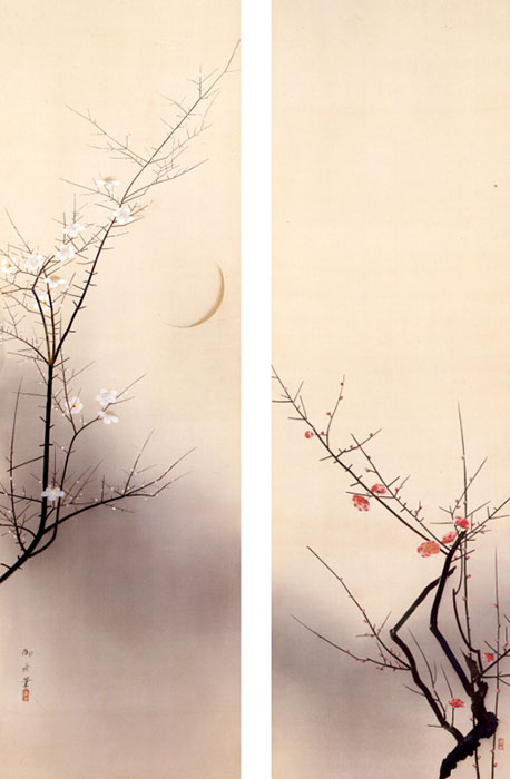速水御舟《紅梅･白梅》1929(昭和4)年　絹本・彩色　山種美術館