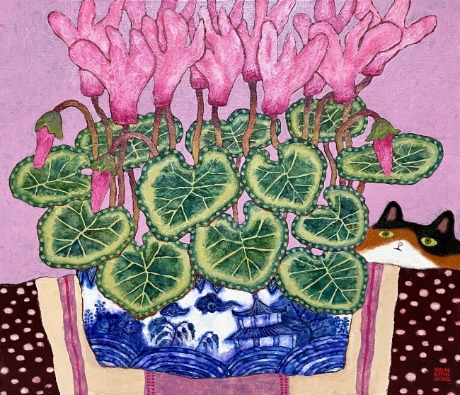 「シクラメンのかほり」
10号F
キャンバス、アクリル絵具