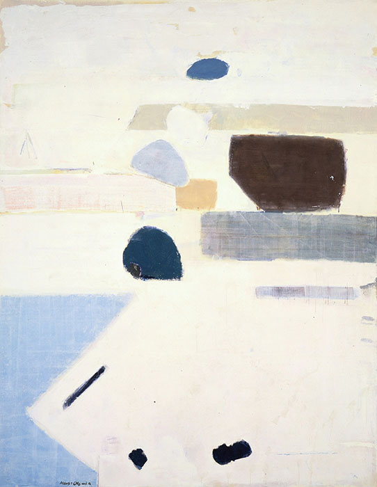 岡田謙三 《間隔》1958年 油彩・キャンバス 220.5×172.5cm 目黒区美術館蔵